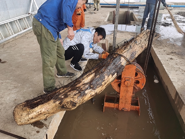 牡丹江市某一發(fā)電站閘門進行水下清理工作